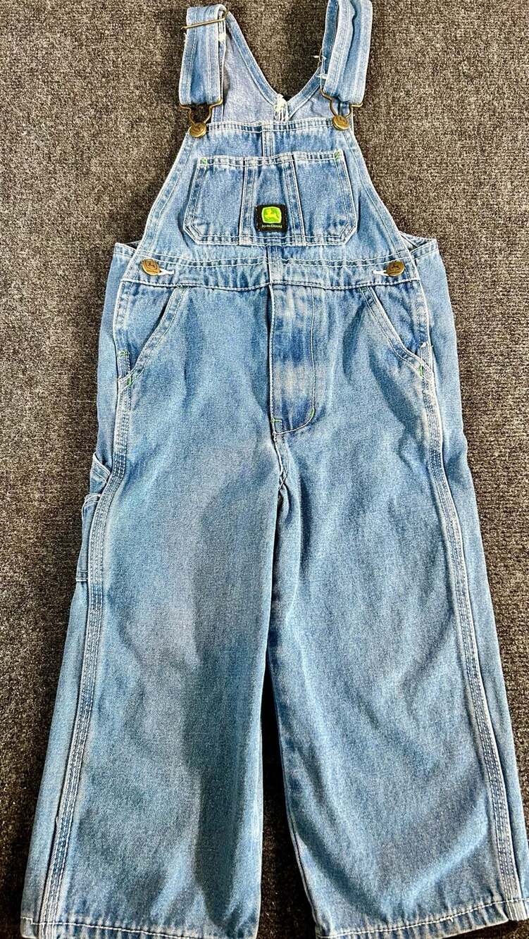 John Deere Kids Denim Bib Overalls Size 4 Regular